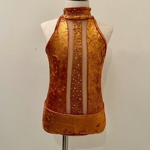 Dance Costume - CH LG - Copper, Velvet Leotard